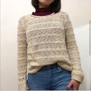 Lucky Brand summery crochet sweater sz S